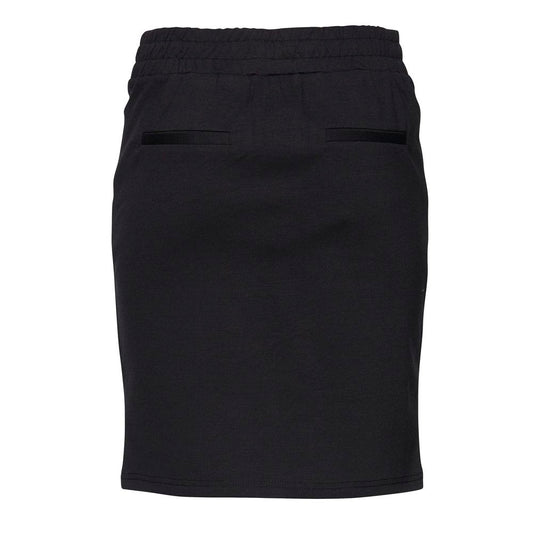 Black Polyester Mini Skirt