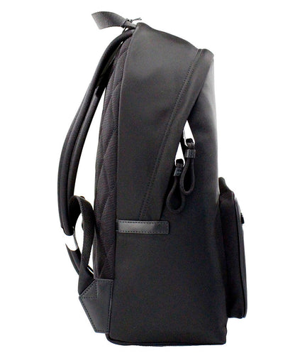 Abbeydale Branded Stamp Black Nylon Backpack Shoulder Bookbag
