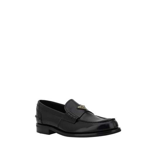 Black Calf Leather Bos Taurus Slip-On Loafers