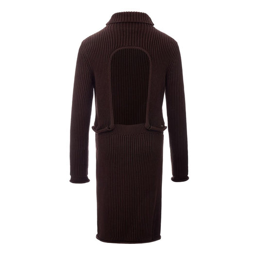 Brown Viscose Casual Dress