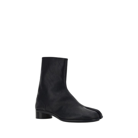 Black Camel Hair Flat Boots