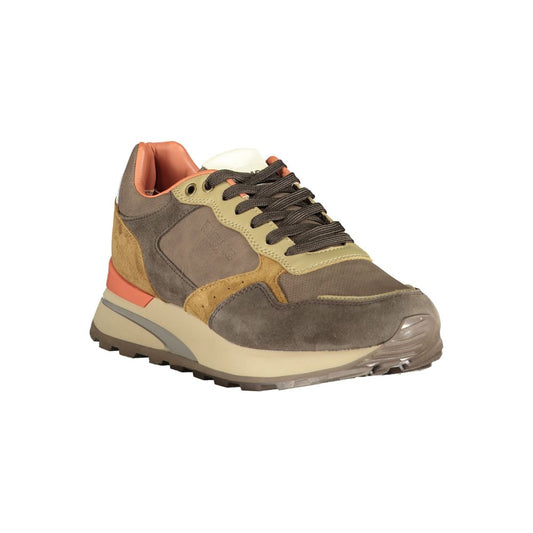 Marrone Polyurethane Men Sneaker