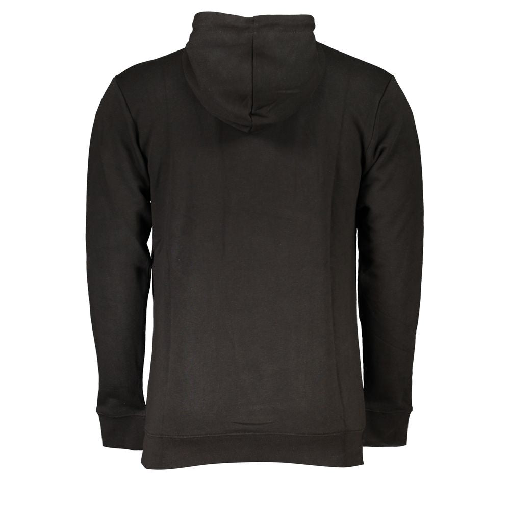 Black Cotton Men's Hooded Sweatshirt
