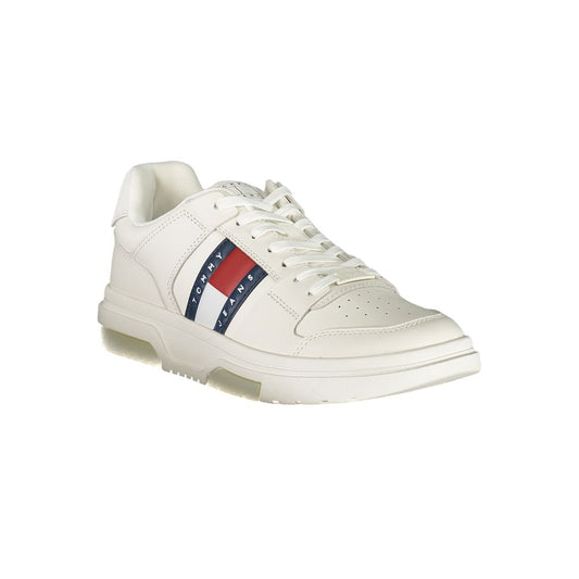 White Polyurethane Men Sneaker