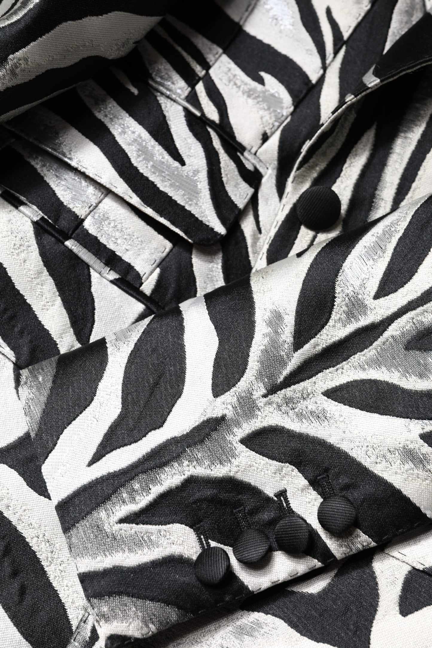 Black White Polyester Women Blazer Jacket