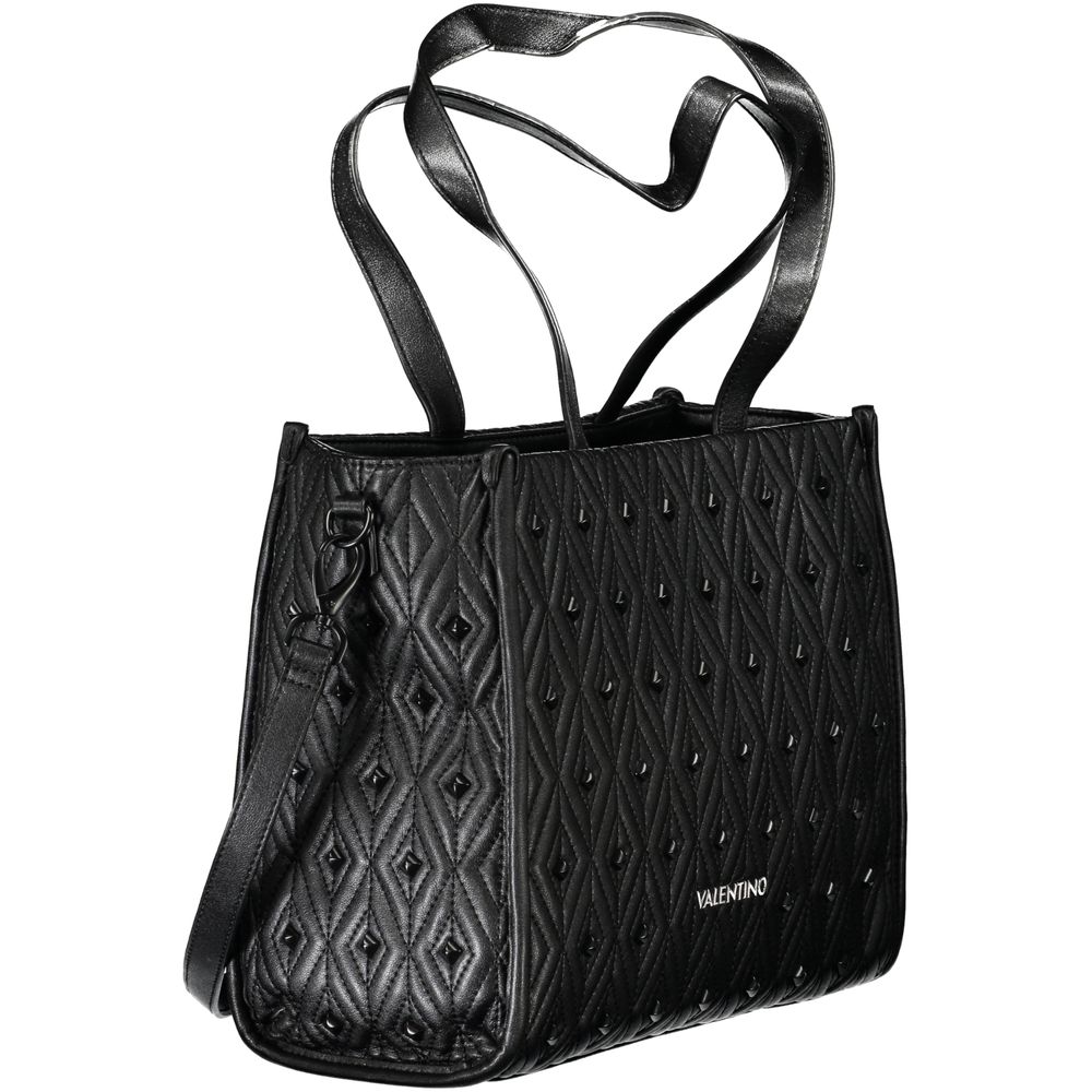 Black Polyurethane Women Handbag