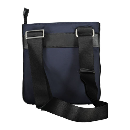 Blue Polyurethane Men's Shoulder Bag