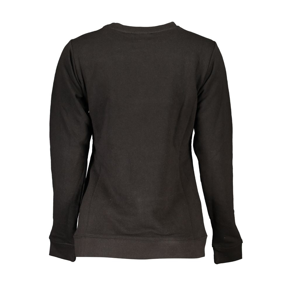 Black Cotton Women Sweatshirt