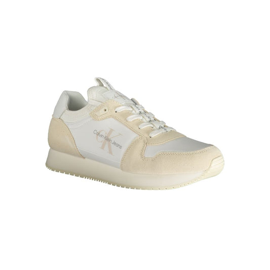 White Polyester Men Sneaker