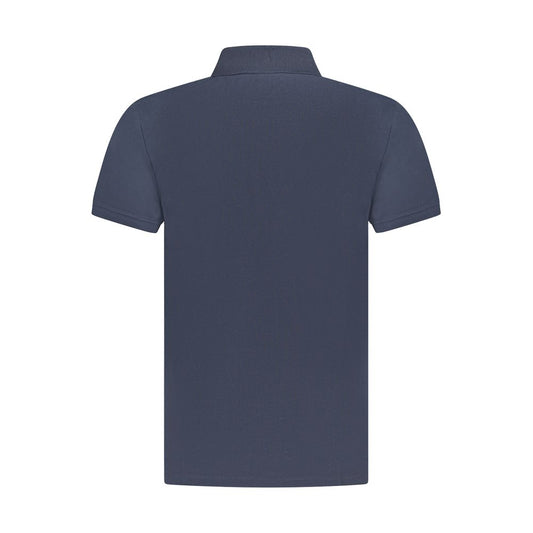 Blue Cotton Men Polo