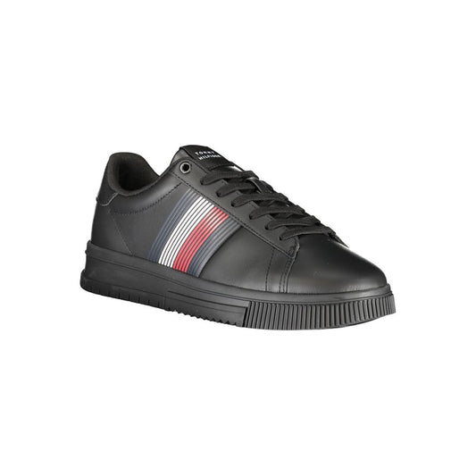 Black Polyurethane Men Sneaker