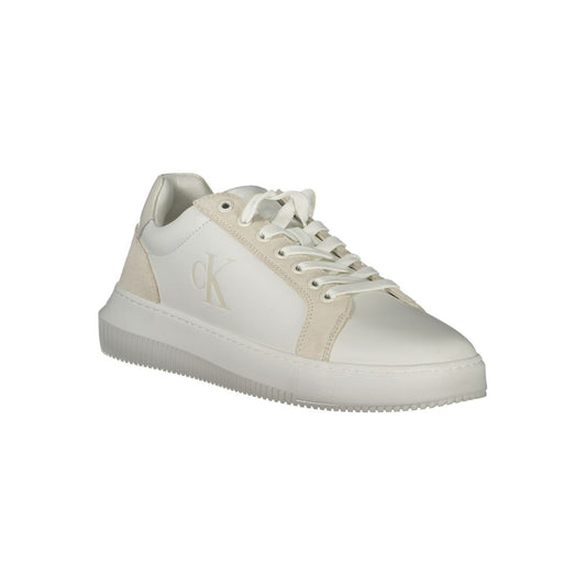 White Polyurethane Men Sneaker