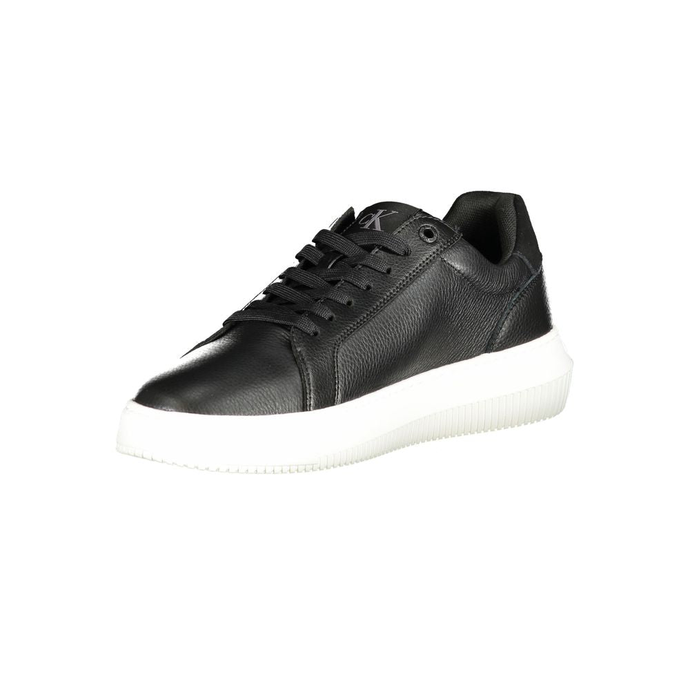 Black Polyurethane Men Sneaker