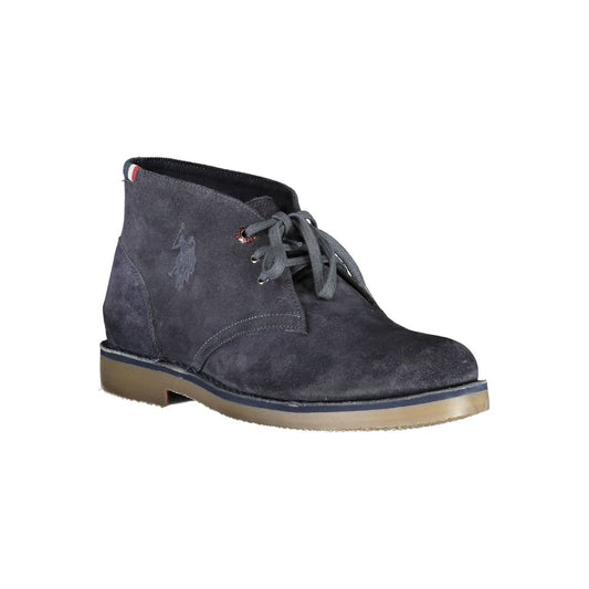 Blue Leather Men's Ankle Boot