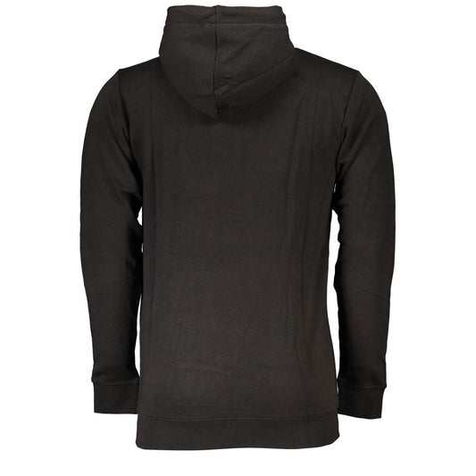 Black Cotton Men's Hooded Sweatshirt