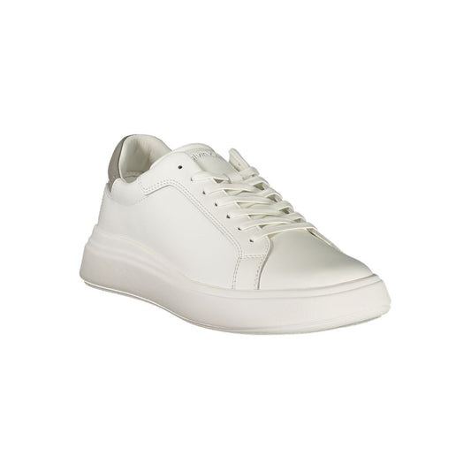 White Polyurethane Men Sneaker
