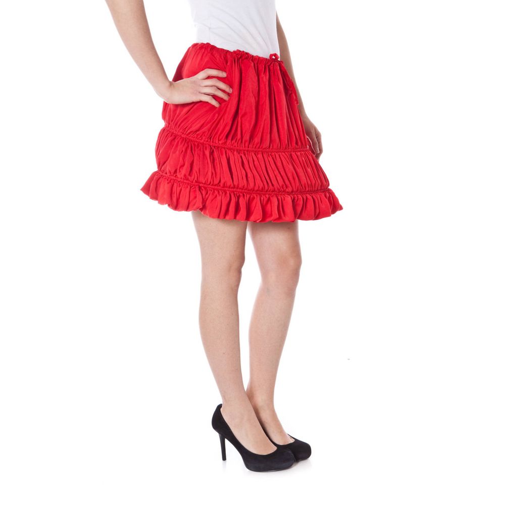 Red Polyester Women Skirt