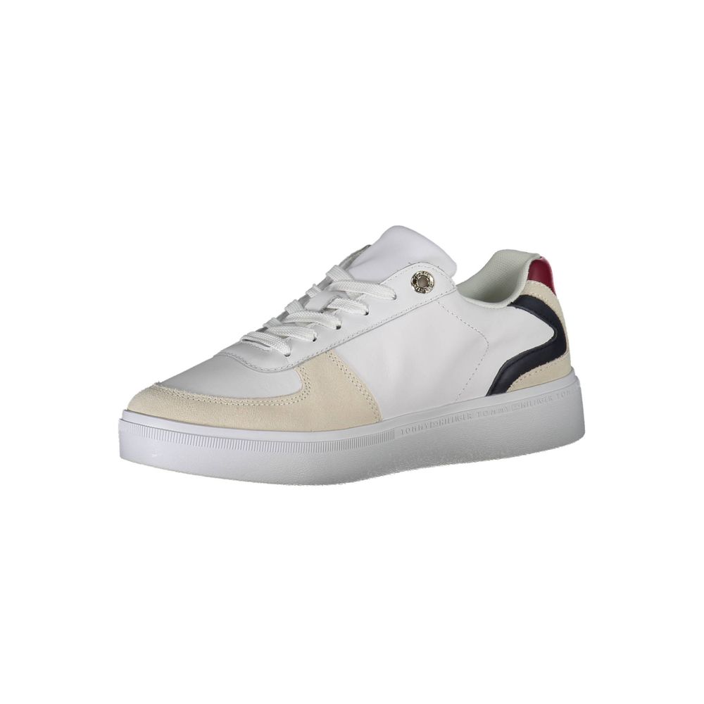White Polyester Women Sneaker