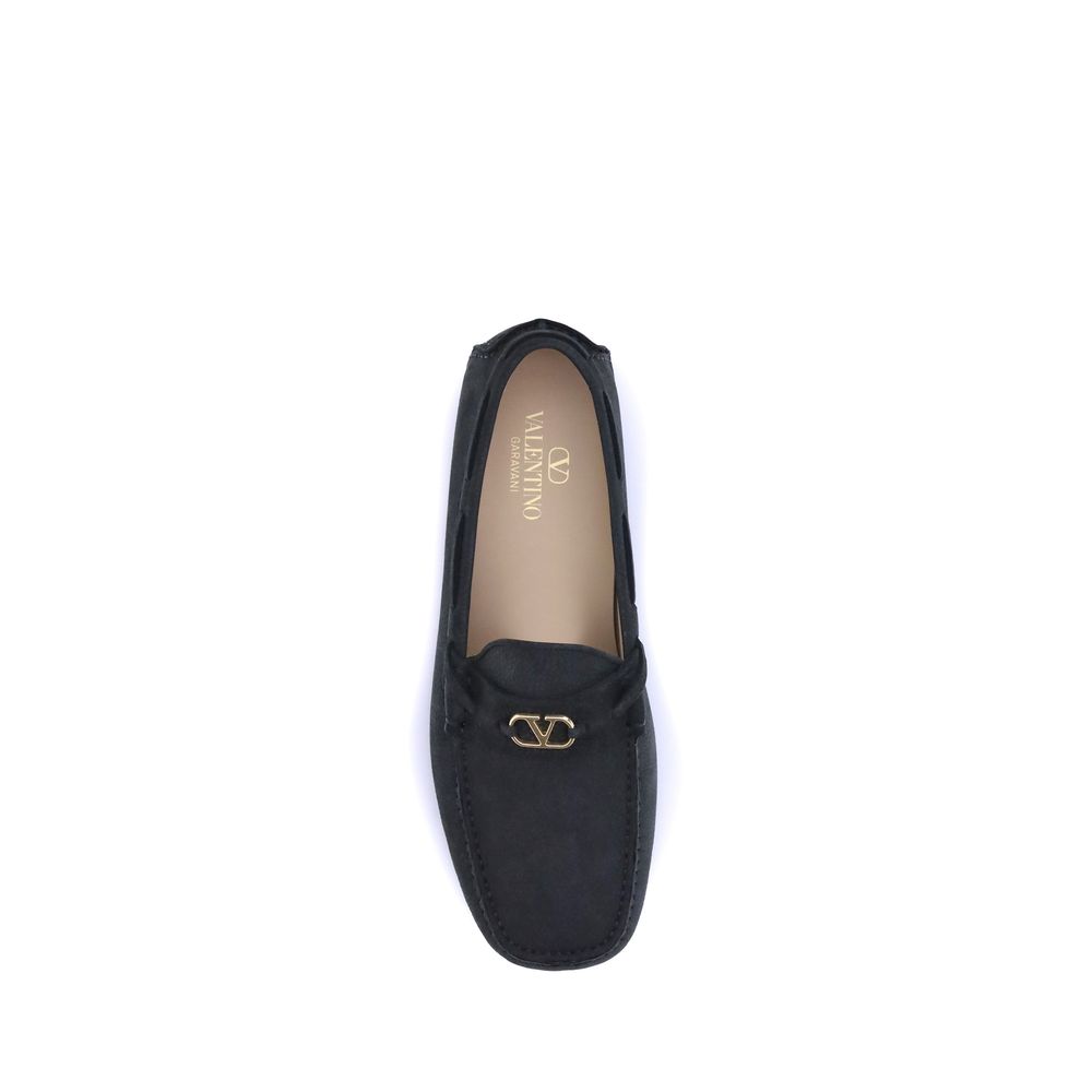 Black Rubber Slip-On Loafers