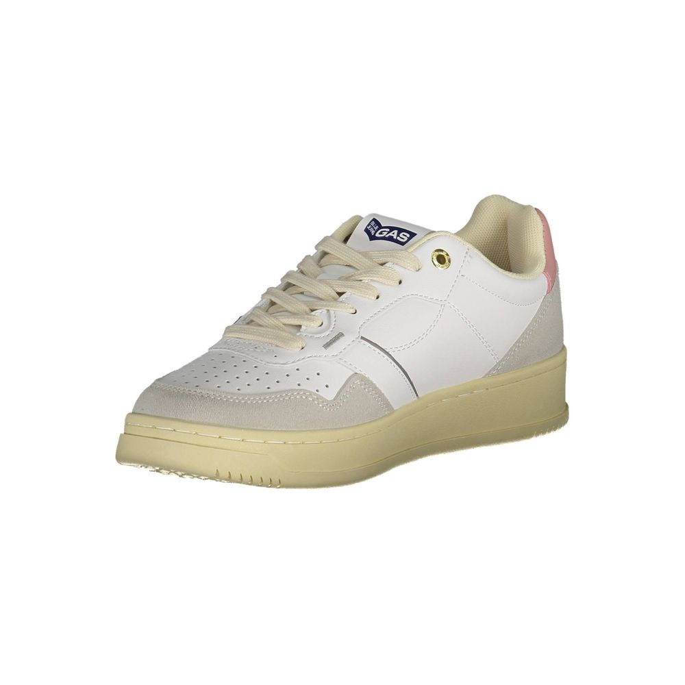 White Polyurethane Women Sneaker