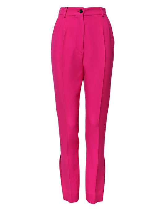 Fuchsia Pink HighWaist Tapered Trouser Pants