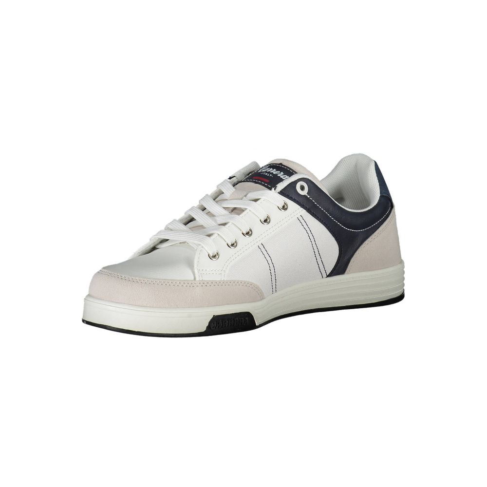 White Polyurethane Men Sneaker