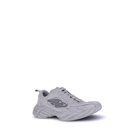 Gray Polyester Athletic Sneakers