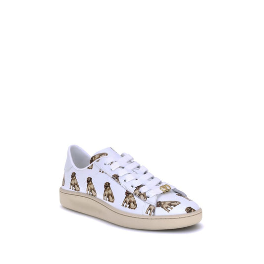 White Calf Leather Bos Taurus Low Top Sneakers