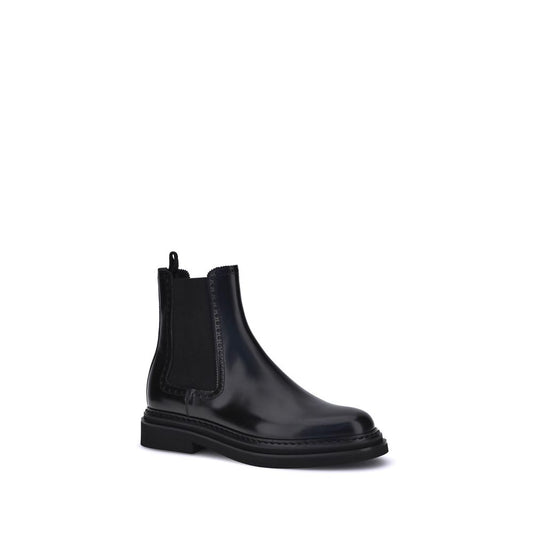 Black Calf Leather Bos Taurus Chelsea Boots