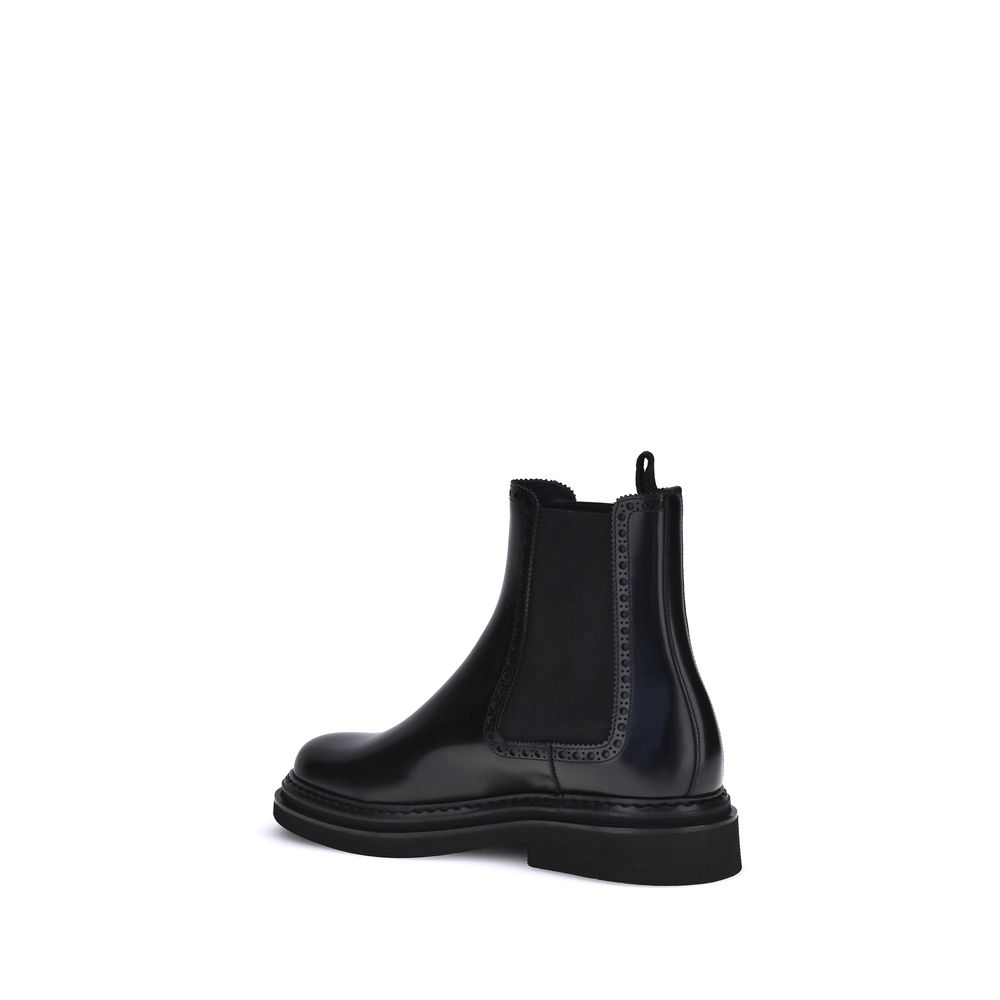 Black Calf Leather Bos Taurus Chelsea Boots