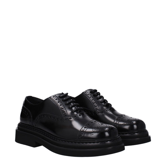Black Leather Oxfords And Derbies