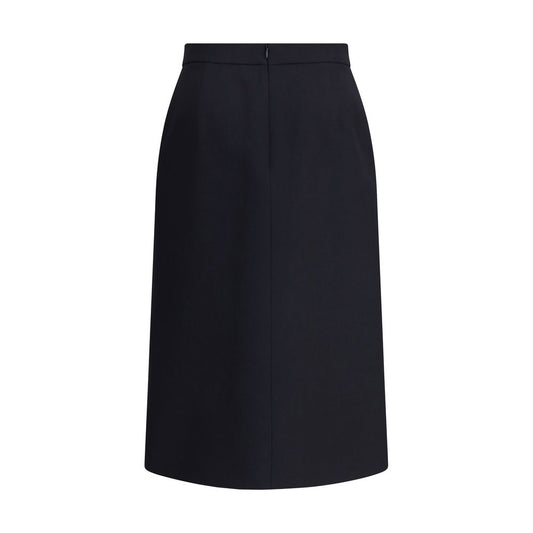 Black Wool Oves Aries Midi Skirt