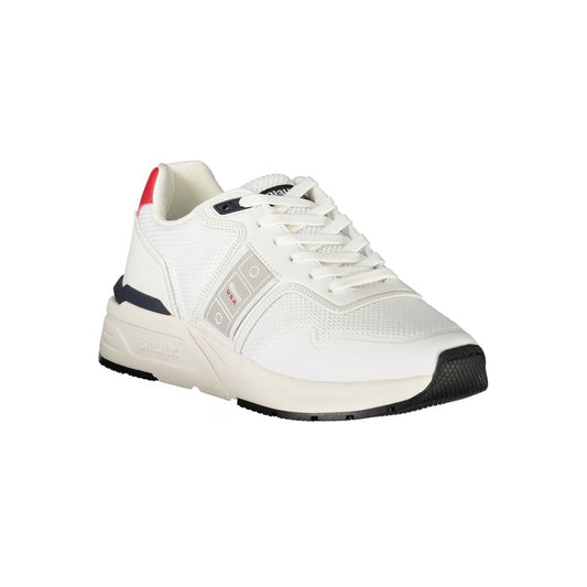 White Polyester Men's Sneaker