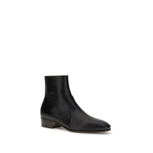 Black Goatskin Ankle Boots