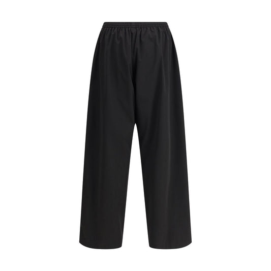 Black Polyester Casual Pants