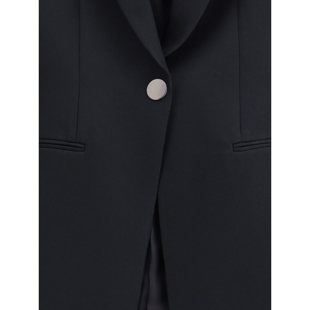 Black Polyester Blazer