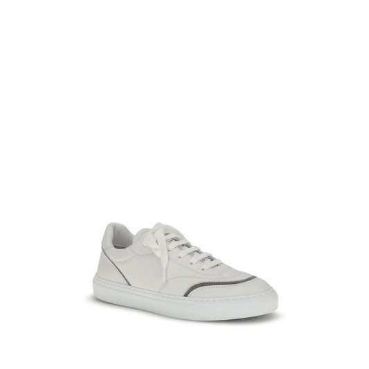 White Calf Leather Bos Taurus Low Top Sneakers