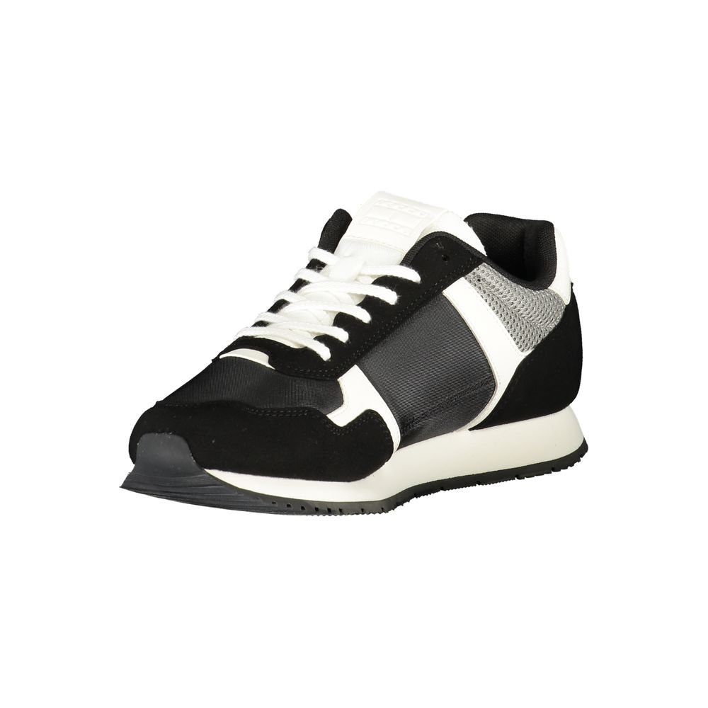 Black Polyurethane Men Sneaker