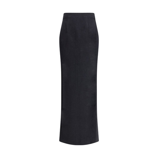 Black Wool Long Skirt