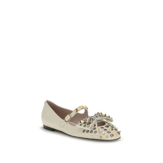 Cream Goatskin Ballet Flats