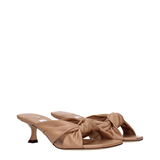 Beige Leather Sandals