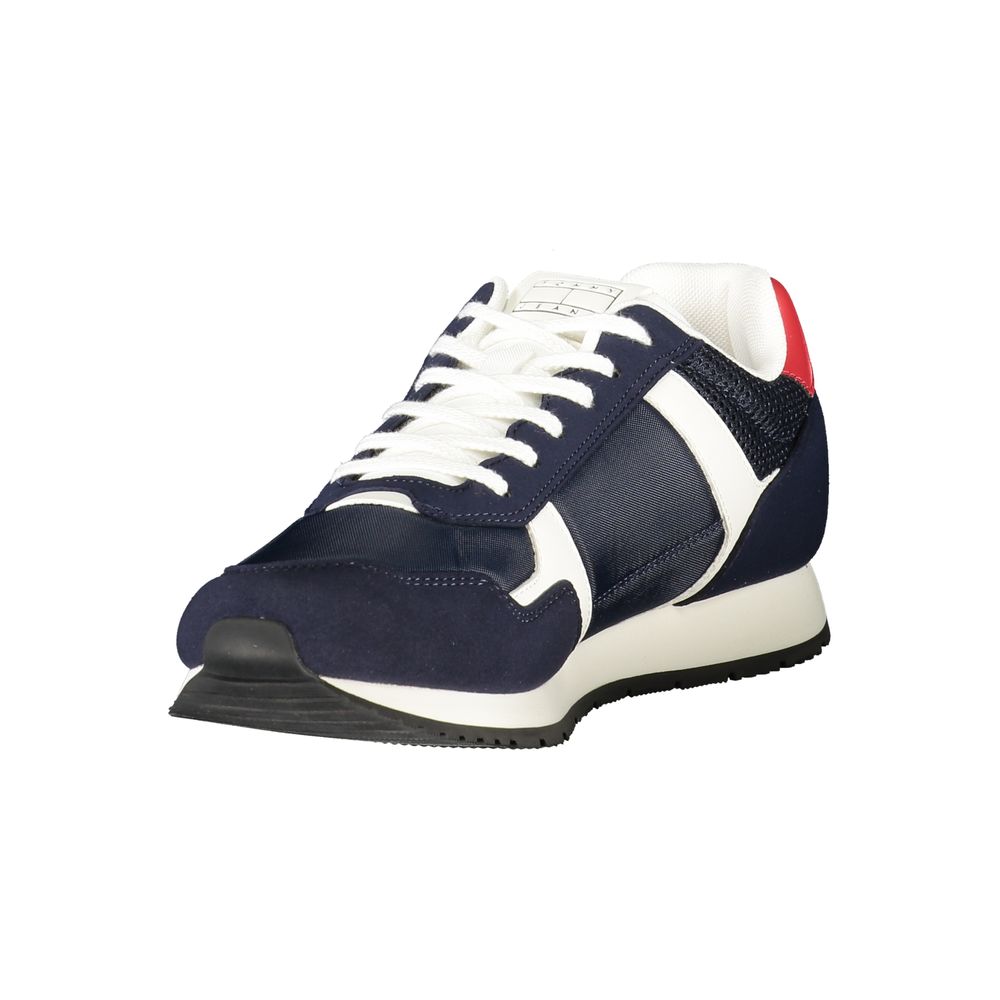 Blue Polyurethane Men Sneaker