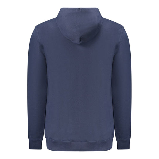 Blue Cotton Men's Hooded Sweatshirt