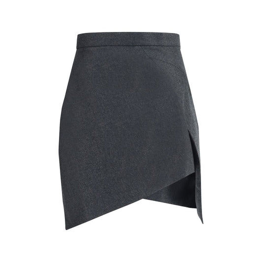 Gray Wool Mini Skirt