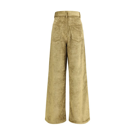 Gold Cotton Casual Pants