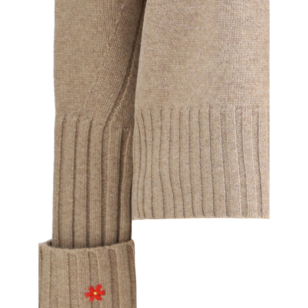 Beige Merino Wool Sweatshirt