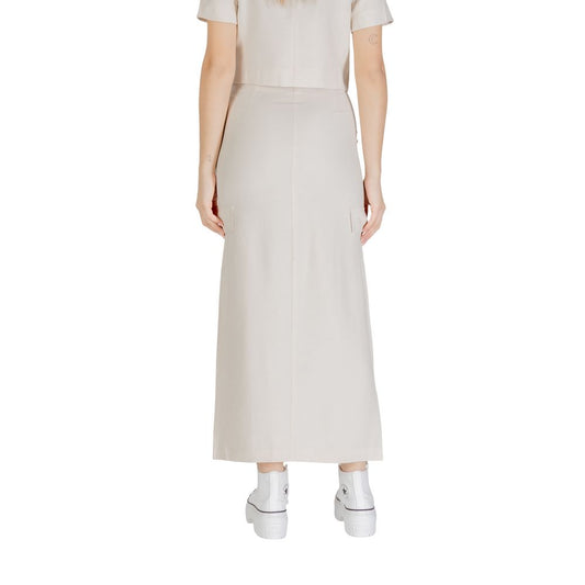 Bicolor Viscose Long Skirt