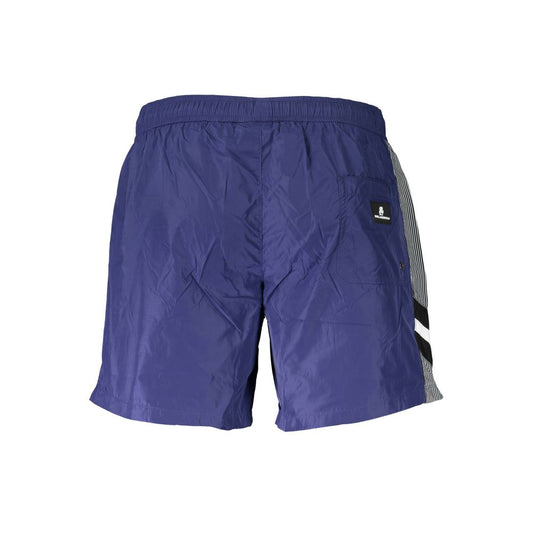 Blue Polyester Men's Swim Trunk