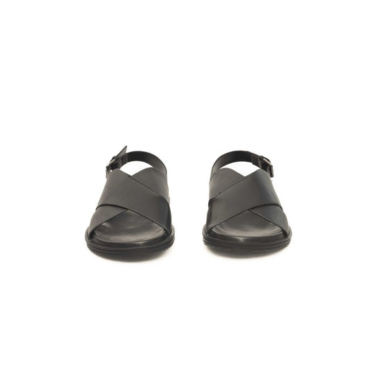 Black Leather Men Sandal