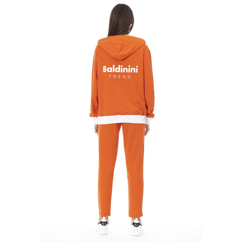 Orange Cotton Women Sweater